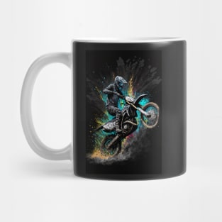 Dirt Bike With Paint Splash Design Mug